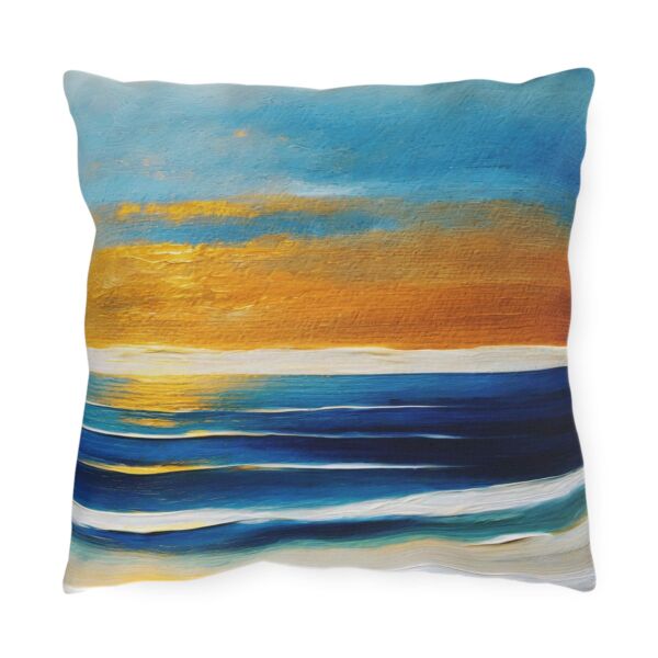 Decorative Indoor/outdoor Pillow - Blue Ocean Golden Sunset - Image 6