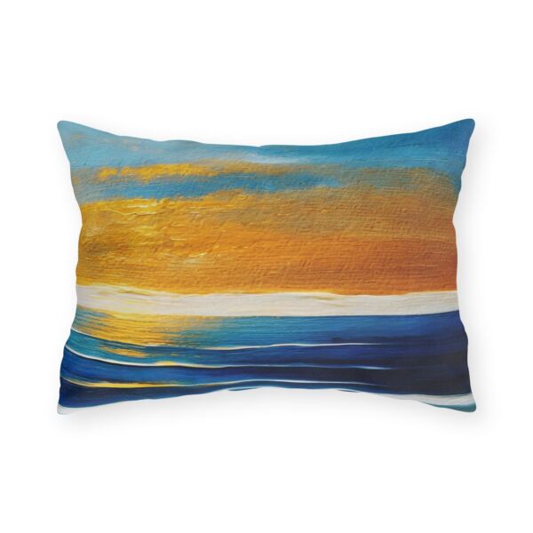Decorative Indoor/outdoor Pillow - Blue Ocean Golden Sunset - Image 3