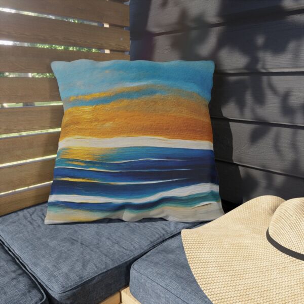 Decorative Indoor/outdoor Pillow - Blue Ocean Golden Sunset - Image 5