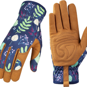 Leather Gardening Gloves for Women - Working Gloves for Weeding, Digging, Planting, Raking and Pruning