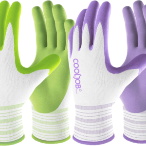 6 Pairs Gardening Gloves for Women Ladies, Breathable Rubber Coated for Yard Garden, Outdoor Indoor Protective Work, Medium Size, Lavender Purple & Apple Green