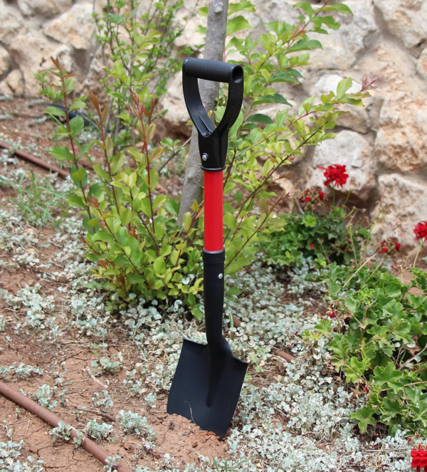 Shovel with round Point Blade and Comfortable D Grip 20 Inch Fiberglass Handle, Mini Trunk Digging Spade. J211A. (D Handle, Short Shovel) - Image 3