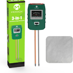 Soil Moisture Meter, MOOCK 3-In-1 Soil Test Kit Soil Moisture/Ph/Light Tester, Plant Water Meter, Soil Moisture Sensor,Gardening Tool Kit for Plants,For Gardens,Lawn,Farms, Indoor & Outdoor Use