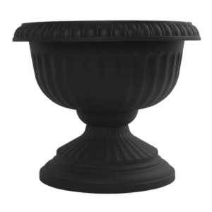Grecian 18 In. Black Plastic Urn Planter