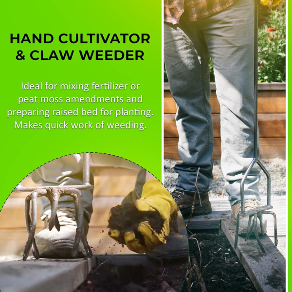 Twist Tiller Garden Cultivator & Hand Tiller Heavy Duty Garden Claw Hand Tool - ITNT-4 - Image 6