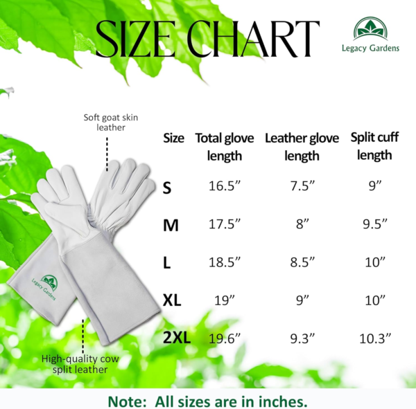 Thorn Resistant Leather Gardening Gloves for Men & Women – Long Gauntlet Rose Pruning Gloves with Forearm Protection for Pruning and Yard Work - Medium - Image 5