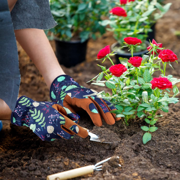 Leather Gardening Gloves for Women - Working Gloves for Weeding, Digging, Planting, Raking and Pruning - Image 5