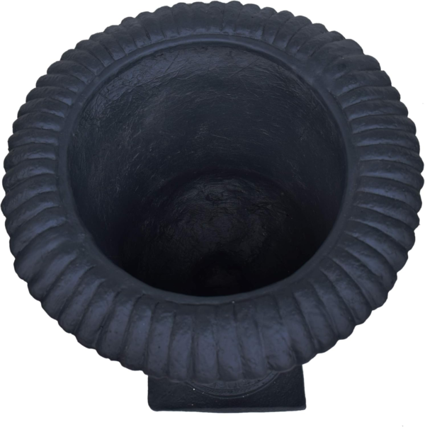 Gdfstudio Garden Urn Planter, Roman, Botanical, Black Lightweight Concrete - Image 8