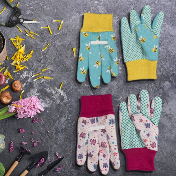 Kids Garden Gloves 3-6 Years Old Children Gardening Gloves, 2- Pair Pack, Blue&Pink - Image 6