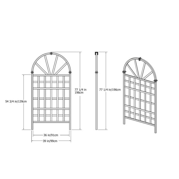 77-inch Outdoor Light Brown Vinyl Lattice Garden Trellis with Arched Top - Image 5