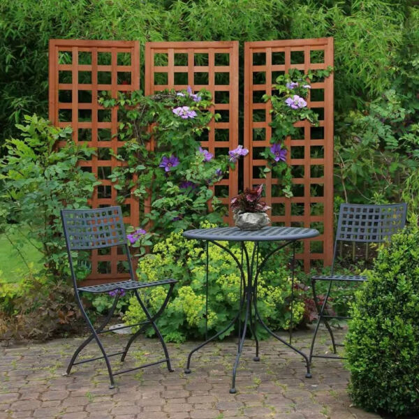 72-inch Outdoor Modern Wooden Garden Trellis in Cedar Wood Color - Image 3