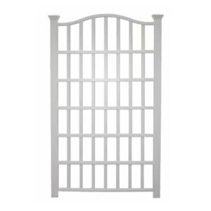 Large 8-Ft x 4.5-Ft Outdoor White Vinyl Garden Trellis Privacy Screen