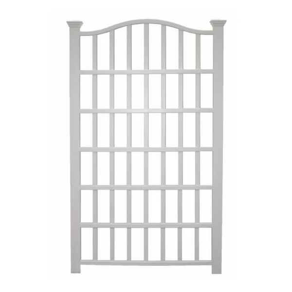 Large 8-Ft x 4.5-Ft Outdoor White Vinyl Garden Trellis Privacy Screen