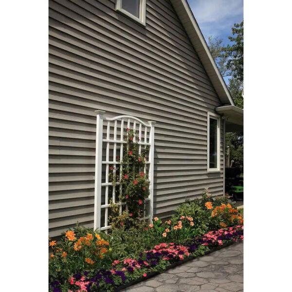 Large 8-Ft x 4.5-Ft Outdoor White Vinyl Garden Trellis Privacy Screen - Image 4