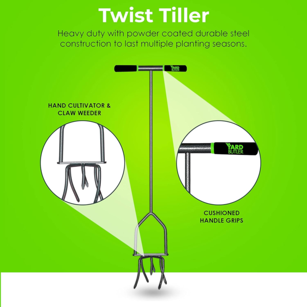 Twist Tiller Garden Cultivator & Hand Tiller Heavy Duty Garden Claw Hand Tool - ITNT-4 - Image 4