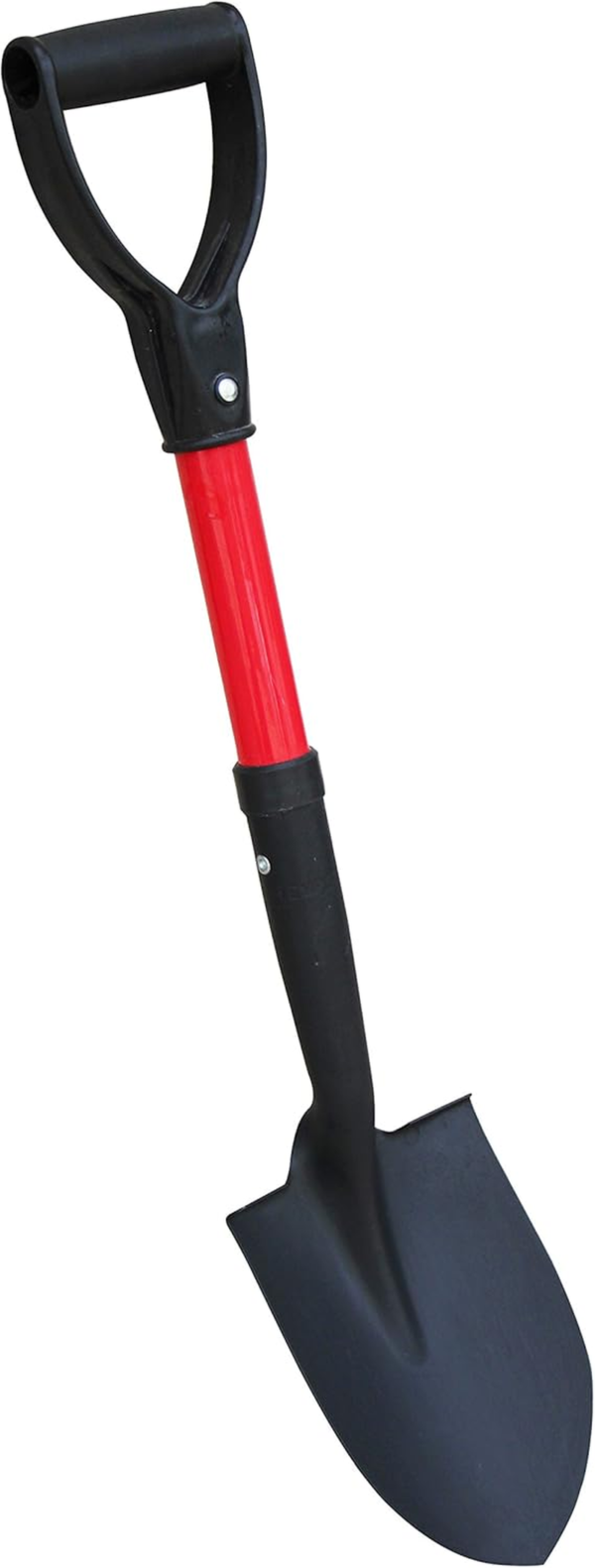Shovel with round Point Blade and Comfortable D Grip 20 Inch Fiberglass Handle, Mini Trunk Digging Spade. J211A. (D Handle, Short Shovel)