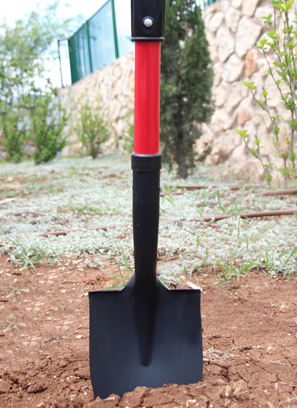 Shovel with round Point Blade and Comfortable D Grip 20 Inch Fiberglass Handle, Mini Trunk Digging Spade. J211A. (D Handle, Short Shovel) - Image 5