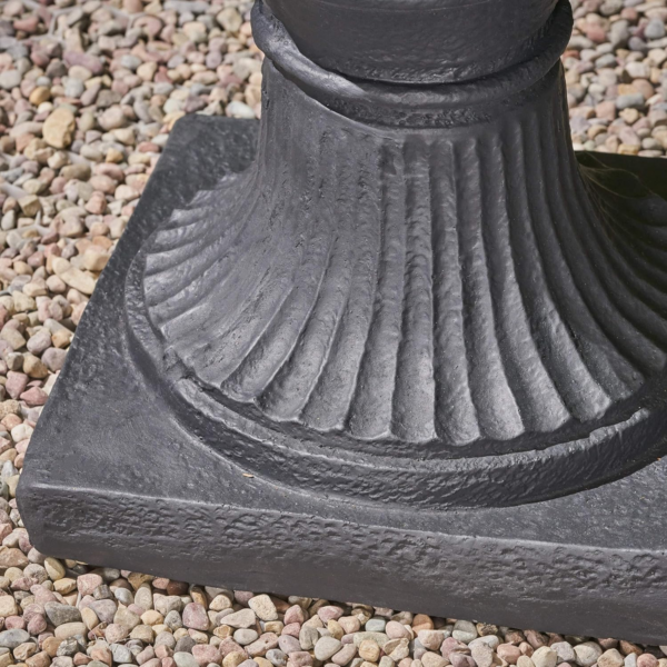 Gdfstudio Garden Urn Planter, Roman, Botanical, Black Lightweight Concrete - Image 5