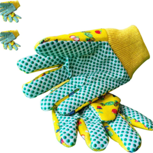 Kids Garden Gloves 3-6 Years Old Children Gardening Gloves Cotton Comfortable Bright Color, 2- Pair Pack