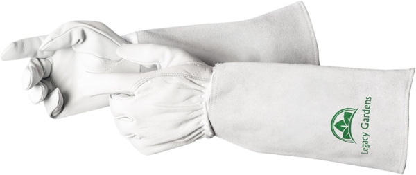 Thorn Resistant Leather Gardening Gloves for Men & Women – Long Gauntlet Rose Pruning Gloves with Forearm Protection for Pruning and Yard Work - Medium