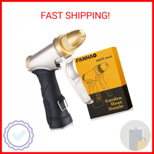 FANHAO Garden Hose Nozzle, 100% Heavy Duty Metal Spray Nozzle High Pressure Wate