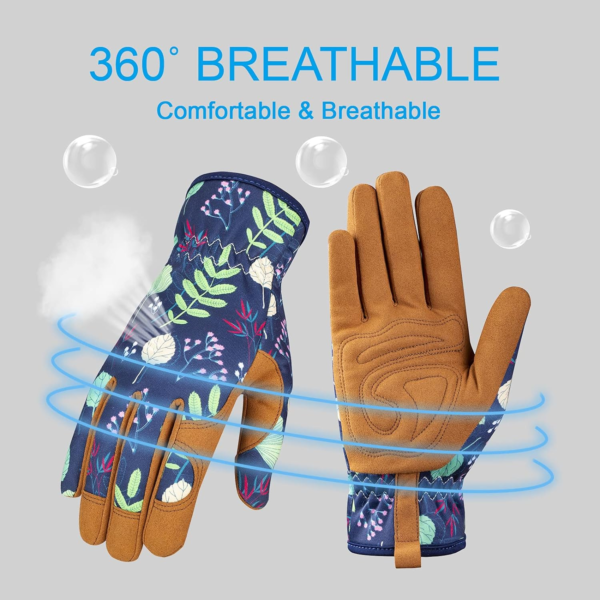 Leather Gardening Gloves for Women - Working Gloves for Weeding, Digging, Planting, Raking and Pruning - Image 3