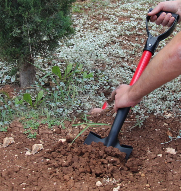 Shovel with round Point Blade and Comfortable D Grip 20 Inch Fiberglass Handle, Mini Trunk Digging Spade. J211A. (D Handle, Short Shovel) - Image 4