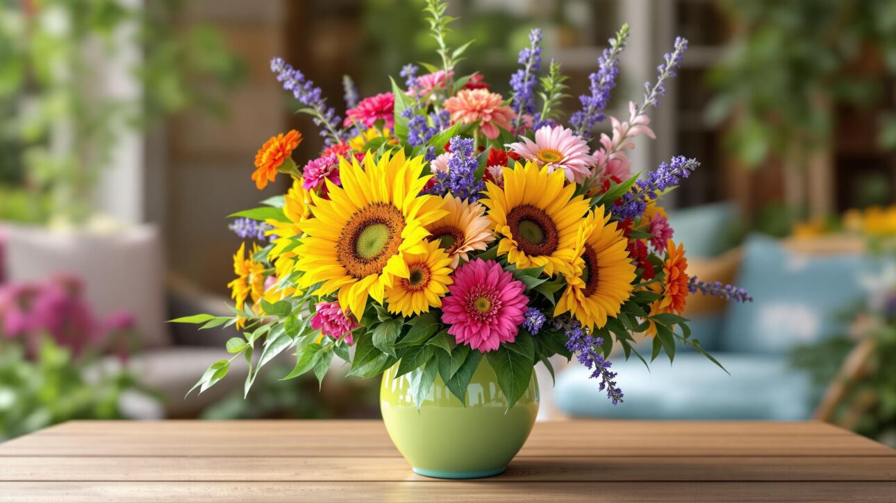 Summer Floral Arrangement for Your Backyard Patio Nook
