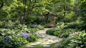 Lush Hosta Shade Garden