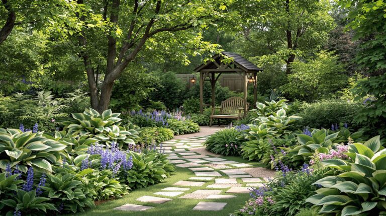 Lush Hosta Shade Garden
