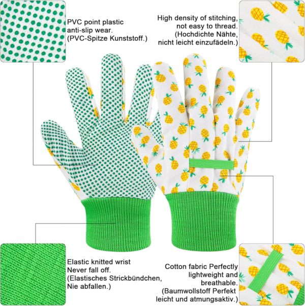 Kids Gardening Gloves 3 Pairs Kids Garden Gloves Non-Slip Children Yard Work Gloves for Boys Girls - Image 6