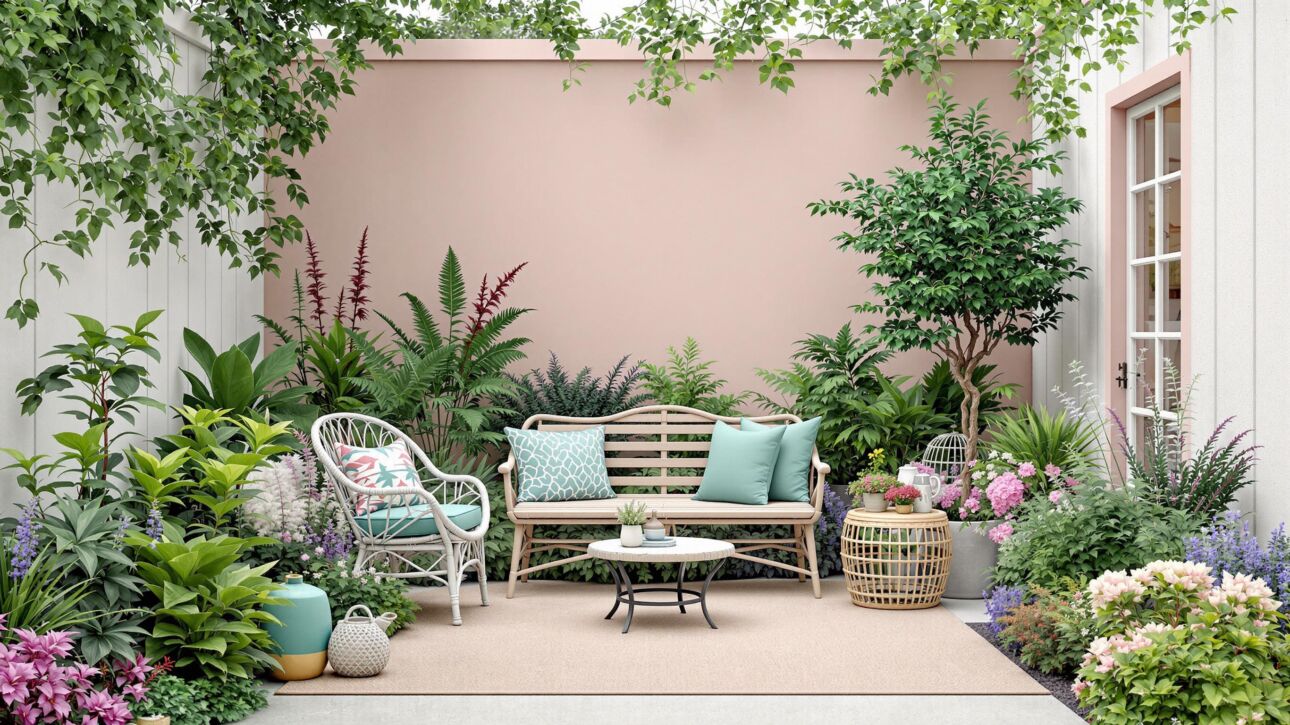 Cozy Pastel Romantic Garden Retreat