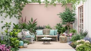 Cozy Pastel Romantic Garden Retreat