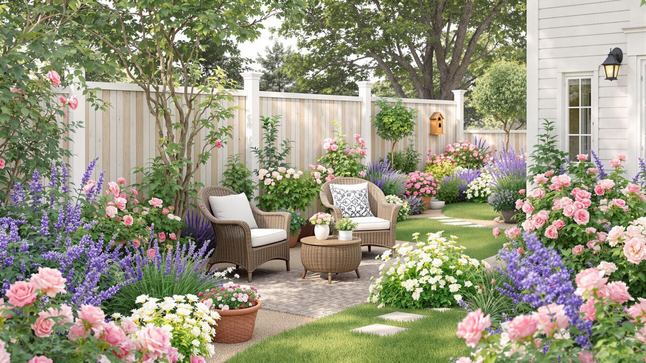 Easy Care Rose Retreat with Wicker Comfort