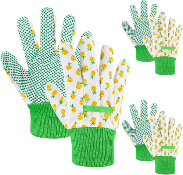 Kids Gardening Gloves 3 Pairs Kids Garden Gloves Non-Slip Children Yard Work Gloves for Boys Girls