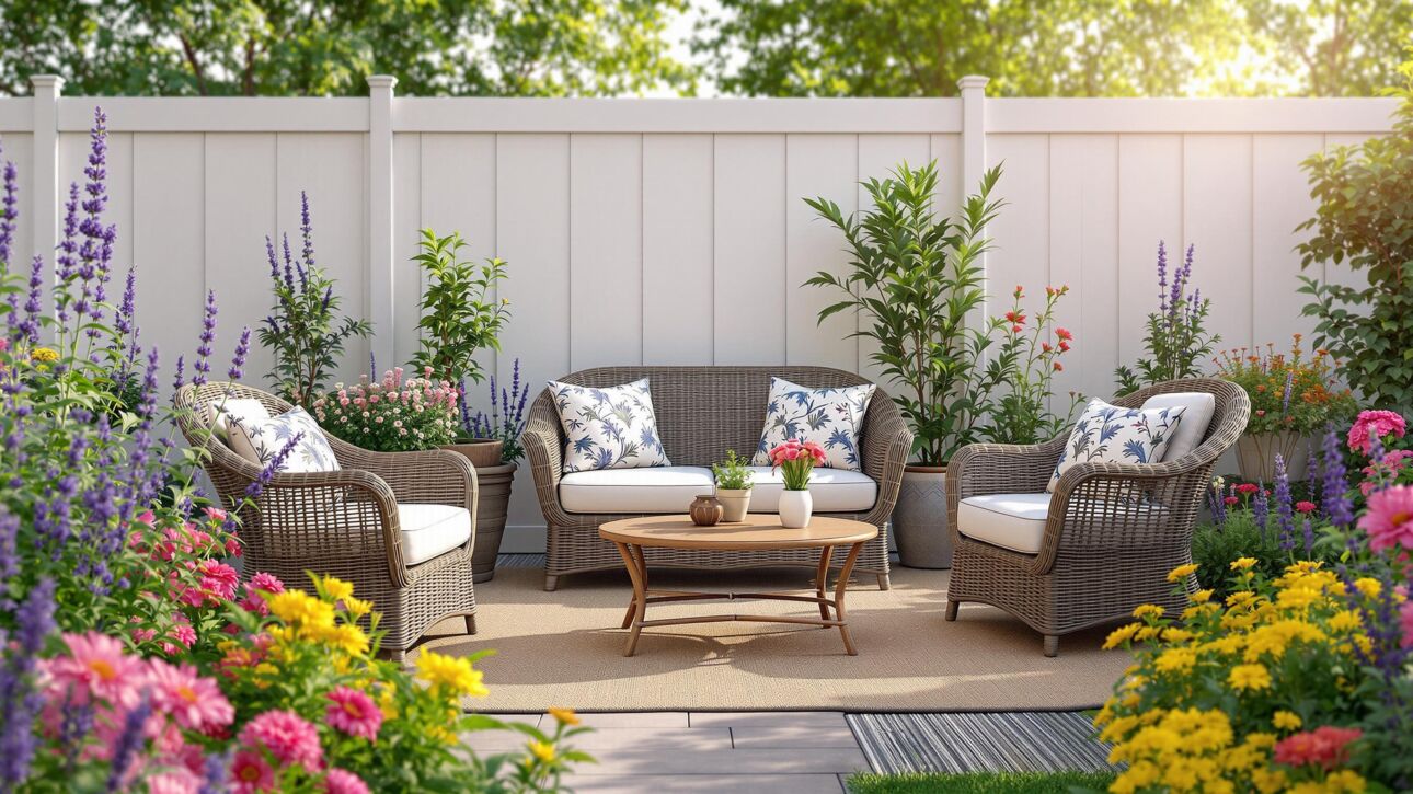 Cozy Wicker Retreat Garden