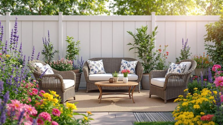 Cozy Wicker Retreat Garden