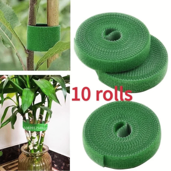 10 Roll Nylon Plant Ties Plant Bandage Hook Tie Loop Adjustable Plant Support Reusable Fastener Tape for Home Garden Accessories - Image 2
