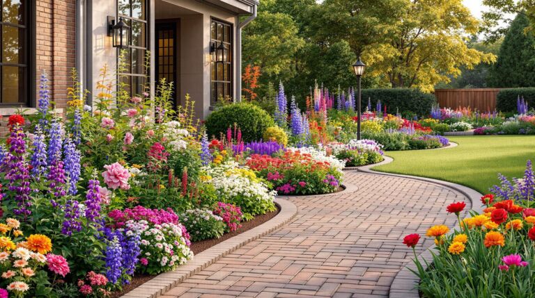 Colorful Streetside Blossom Garden