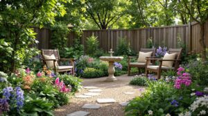 Shady Birdbath Garden