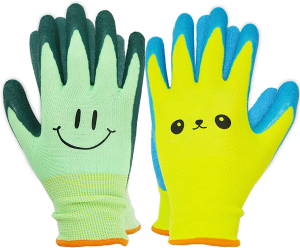 2 Pairs Toddlers Gardening Gloves, Kids Sized Garden Glove for Yard Work, Non Slip, Flexible, Breathable (Size 2 for 2, 3, 4 Year Old Children)